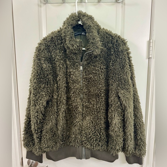 Black Tape_ Jackets & Blazers - Black Tape Olive Teddy Jacket